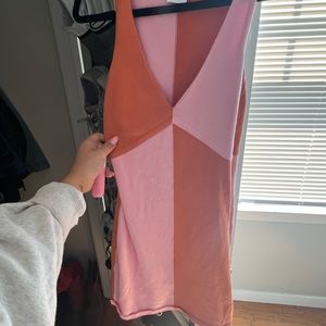 Crop orange and pink mini dress